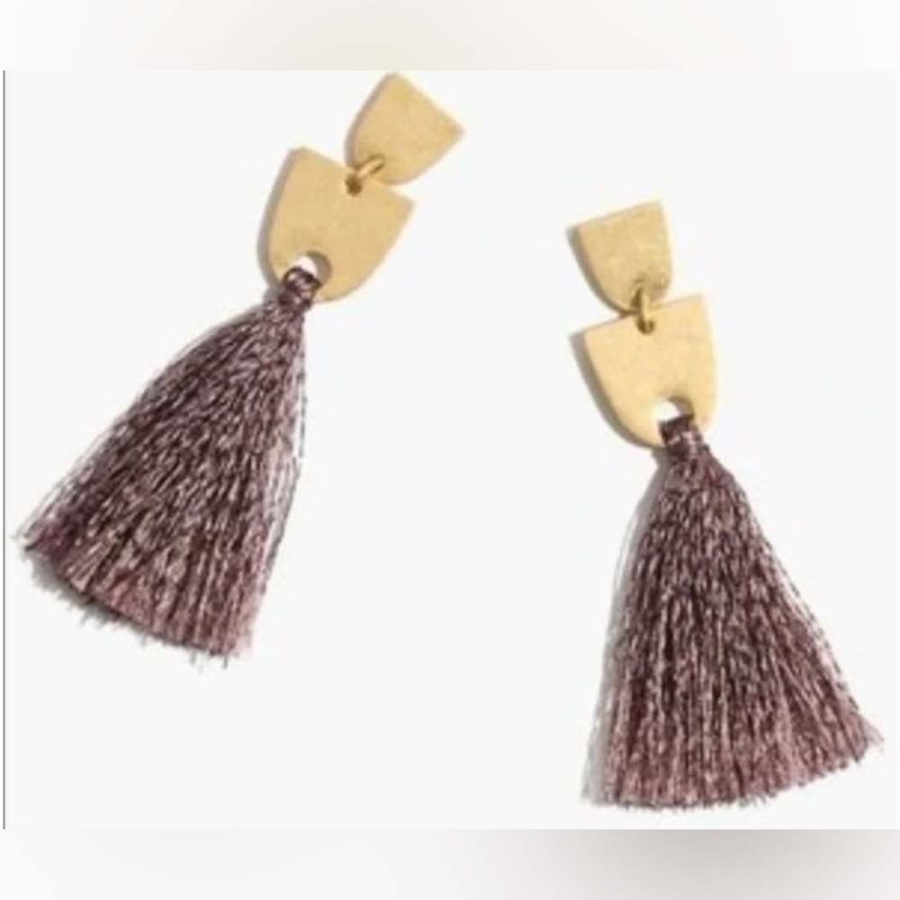Madewell Gold and Lavender Tassle Earrings - Picture 2 of 3